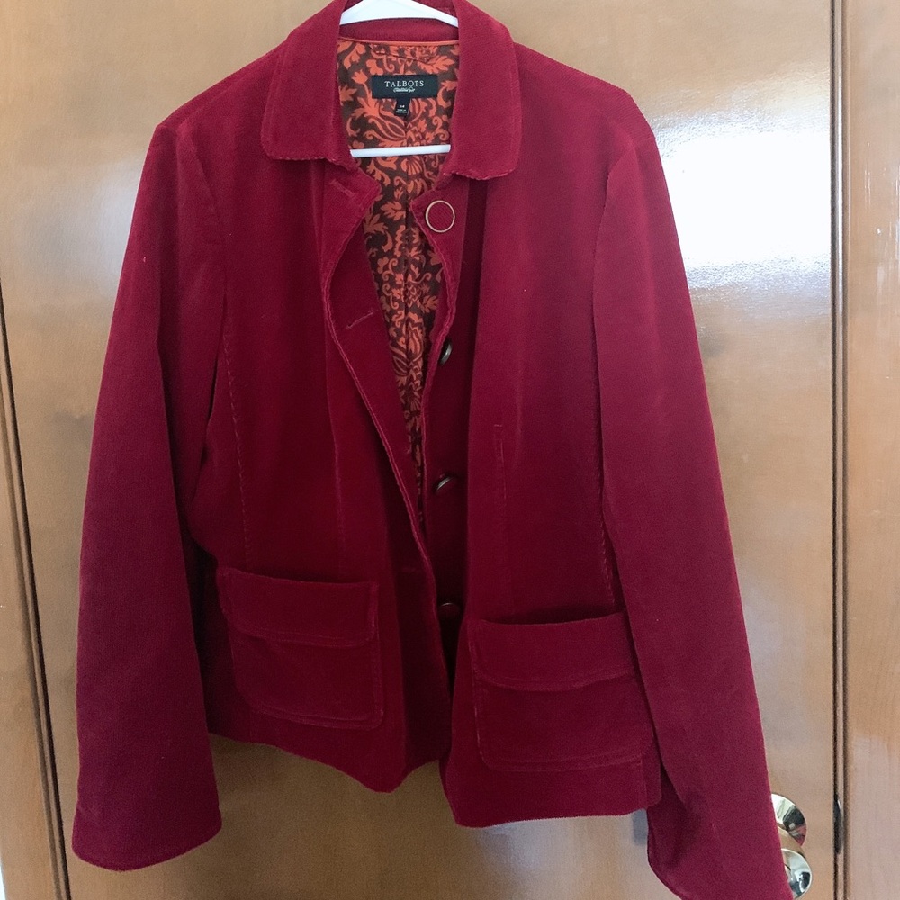 Size 14 red blazer Talbots brand